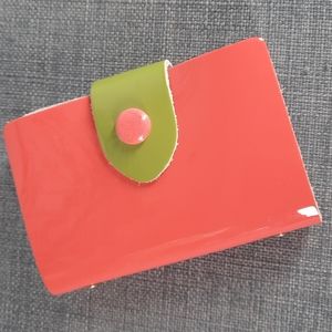 Pink Green Patent Leather Business Credit Photo Cards Card Wallet